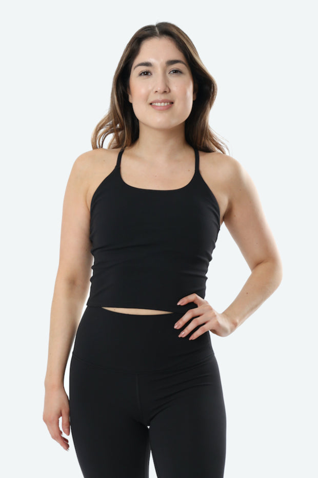 Black Strap Crop Top