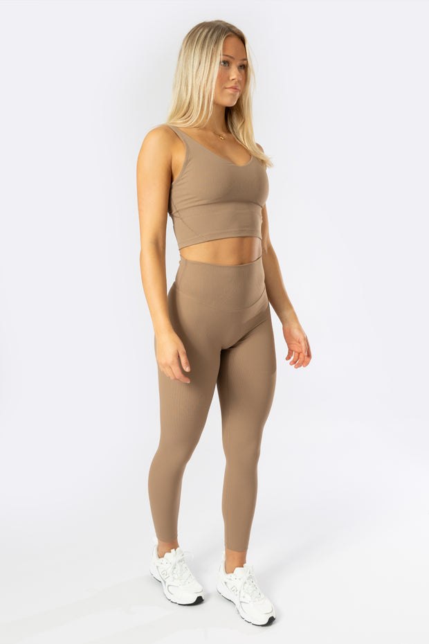 Ava Pro Espresso Ribbed Tights