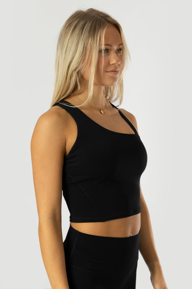 Lea Black Crop Top