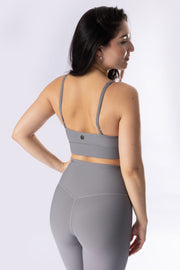 Flow Grey Ribbed Strap Bra